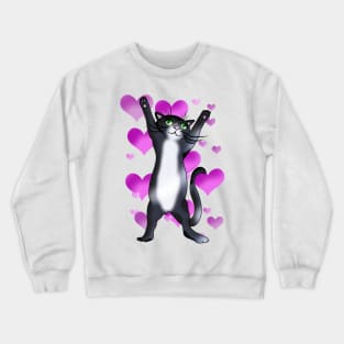 Black and white cat love Crewneck Sweatshirt